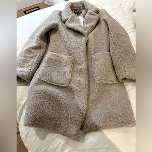 French Connection Teddy Coat Medium Taupe